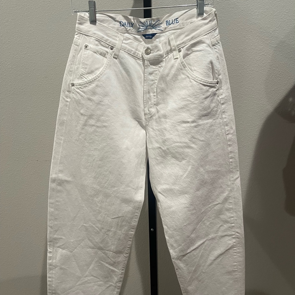 White Denim Jeans daily blue new barrel